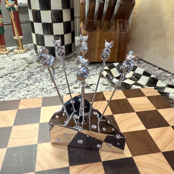 Mouse and Cheese Cocktail Picks with Cheese Holder Stainless - Picture 10 of 16
